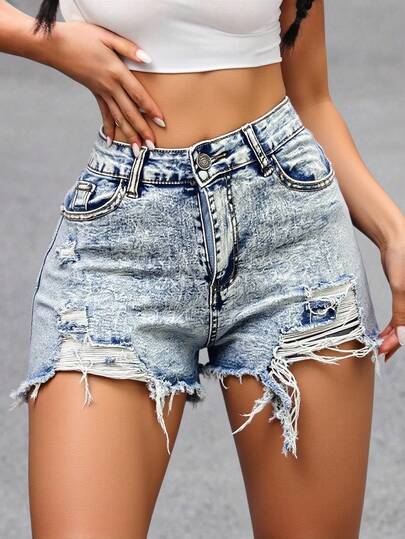 Shorts de mezclilla con strech para mujer,comodidad,casual.