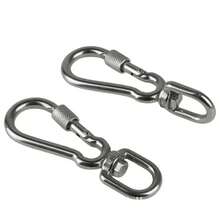 Ganchos giratorios de acero inoxidable, hebilla de correa de perro con bloqueo, hebilla de liberación rápida, mosquetón, Clips para caminar, mochila de Camping SZ4J - M7 - Ver 7
