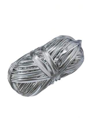 1 件装金属银色闪亮 DIY 柔软人造皮革编织胶带工艺绳，适用于珠宝制作