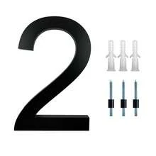 8 Inch Modern Acrylic Steel Floating House Number, Metal Modern Address Plaque, For House Address Number Ground Marker, Garden Gate Mailbox Decor Number, With Nail Kit, Coated Black, 911 Visible Signage - Easy To Install Mailbox And Door Address Label - Multicolor - View 24