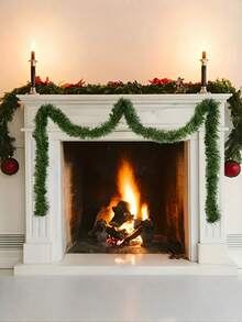 1 pieza 2/3/5 M Enredadera de Navidad artificial verde - Follaje falso suave y grueso, ideal para decoración del hogar, perfecto para coronas de estilo rústico, base de corona de Navidad artificial, guirnalda de Navidad, decoraciones navideñas, guirnalda de árbol de Navidad artificial, para decoración navideña del hogar y al aire libre, perfecto para árboles de Navidad, patios y talla grande decoración de invierno