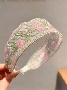 3件/1件装女士优雅百搭刺绣花朵发箍，适合日常、通勤、上学、工作、海滩、派对、节日礼物、波西米亚风、美容、发带、发箍、女士发饰 - 彩色 - 查看 6