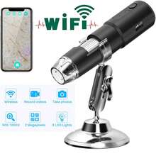 Skybasic Wireless Digital Microscope, 50X-1000X Magnification, WiFi Portable Handheld Microscope With Adjustable Stand And High Definition USB Microscope Camera, Compatible With IPhone, Android, IPad, Windows PC