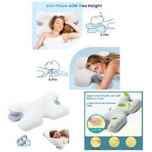 Almohada Foam, Almohada Ortopedica Cervical, Alivio del Dolor de Cuello, Almohada para Dormir de Lado, Seda de Hielo Transpirable, Almohada Cervical para Dormir - Blanco - Ver 1