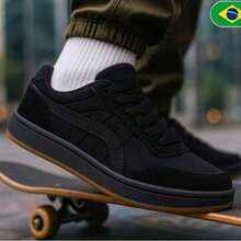 Men's Unisex Casual Force Street Skater Sneakers  Sporty Lace-Up Home Party Gym And Fitness - 黑色 - 查看 2
