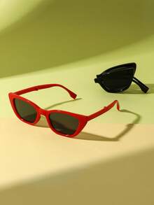 2pcs Kids Retro Foldable Eyeglasses Set, Fashionable Y2K Novelty Decorative Glasses, Suitable For Boys And Girls Daily Wear, Photo Shoot, Graduation, Back To School, Valentine's Day Gift