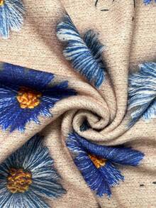 3D Floral Print Knit Sweater - All-Over 3D Daisy Pattern, Lightweight Sweater, Suitable For All Seasons, Loose Casual Jacket, Structured And Slimming - Blue - View 5