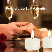 50 piezas de velas de té de 8 horas sin fragancia natural, velas de té sin aroma.Sin humo y sin olor, perfecto para aniversarios, Navidad y Halloween (50 piezas, blancas, 8 horas). - blanco - Ver 5