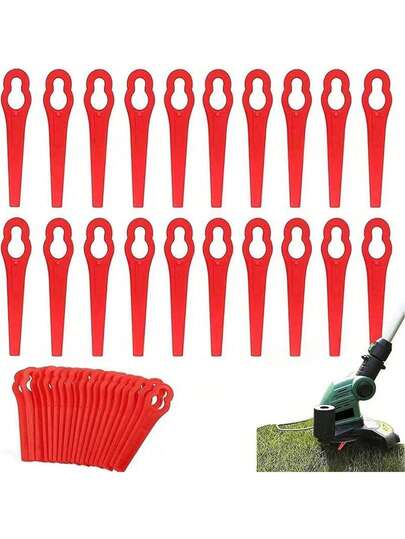 5/10/20pcs Plastic Lawn Mower Blades, Garden Grass Trimmer Plastic Cutting Knives, Sickle-Shaped Grass Cutter Blades