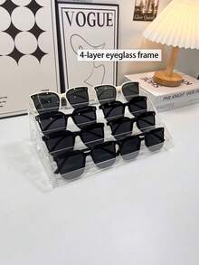 1pc 3-7 Tier Multifunctional Eyeglass Display Rack, Sunglasses Storage Box, Transparent Eyewear Holder, Sunglasses Display Stand, Eyeglass Display Rack, Sunglasses Storage Box, Pink Eyeglass Rack, Transparent Blue Light Blocking Eyeglass Display Stand, Men's Sunglasses Display Prop - Transparent - View 5
