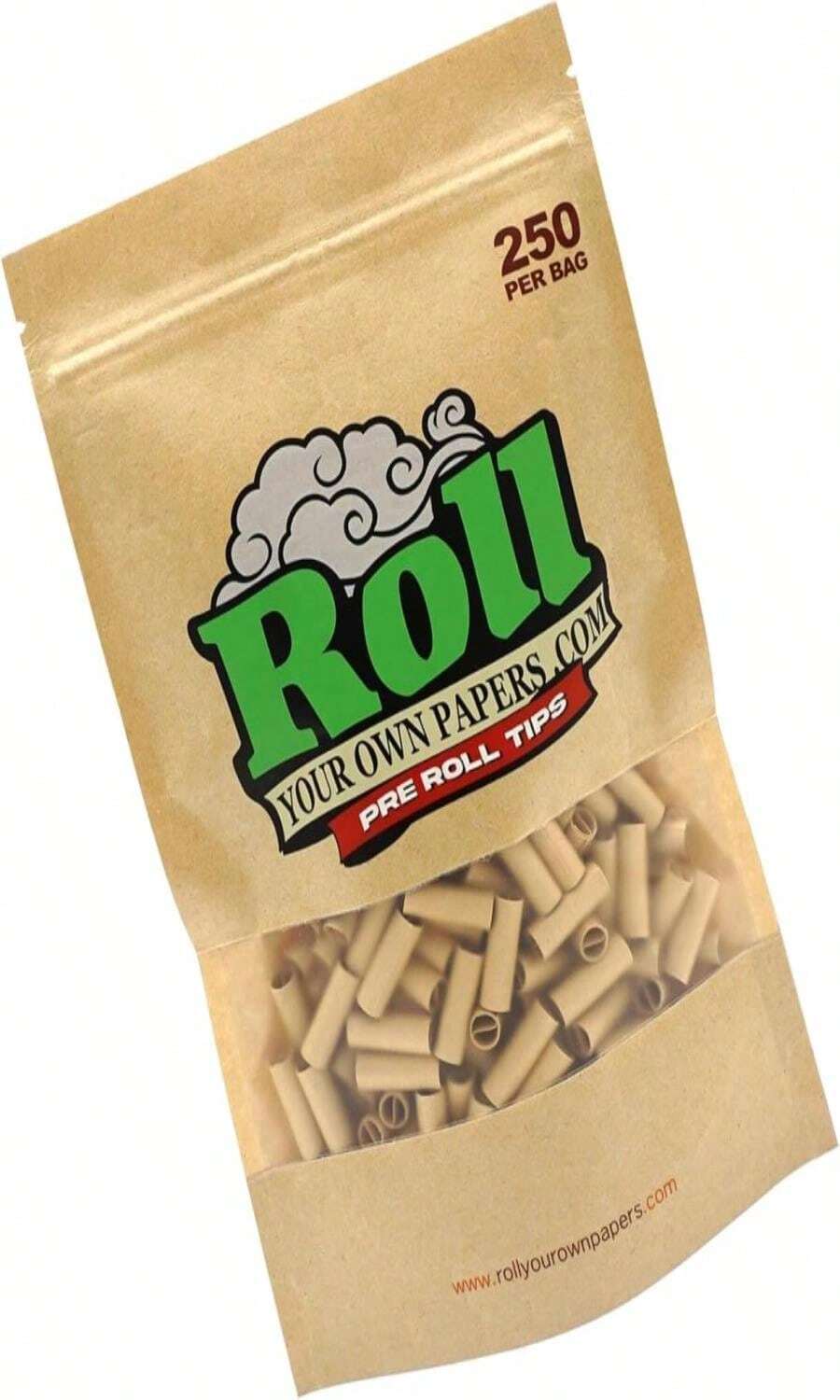 Natural Unbleached Pre-Rolled Filter Tips, ?7mm - Bottle Of 500 Tips - ColorB - 查看 1