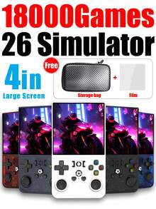 1 Máy chơi game cầm tay mới có màn hình HD 4.0 inch, tích hợp 18000 trò chơi cổ điển hoài cổ, 26 GBA/FC, trình giả lập Arcade cổ điển, cần điều khiển kép, máy chơi game cầm tay PSP mã nguồn mở hỗ trợ chế độ chơi hai người, món quà hoàn hảo cho kỳ nghỉ lễ. - Nhiều màu - Xem 2