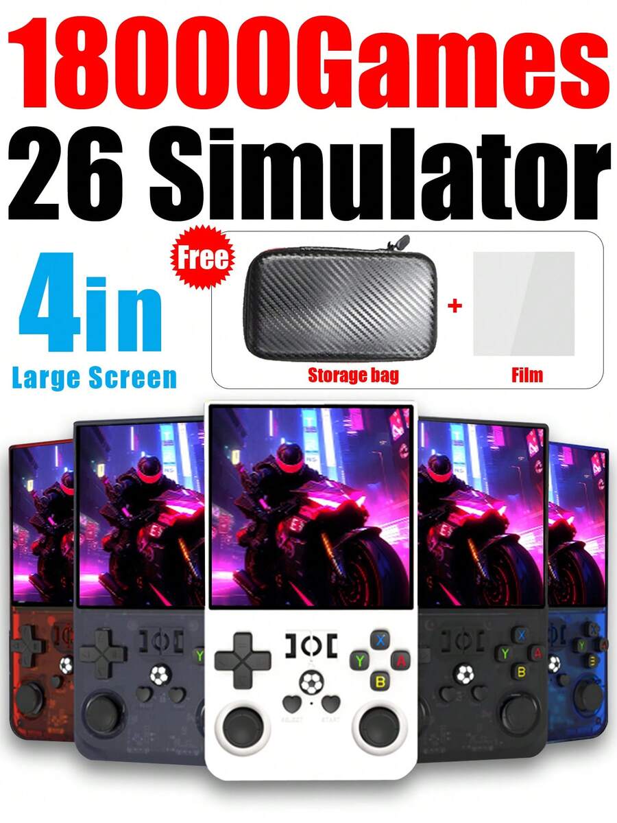 1 Máy chơi game cầm tay mới có màn hình HD 4.0 inch, tích hợp 18000 trò chơi cổ điển hoài cổ, 26 GBA/FC, trình giả lập Arcade cổ điển, cần điều khiển kép, máy chơi game cầm tay PSP mã nguồn mở hỗ trợ chế độ chơi hai người, món quà hoàn hảo cho kỳ nghỉ lễ.