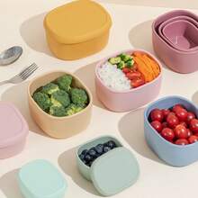 Hộp đựng cơm hình bầu dục nhỏ có nắp, chịu nhiệt, thích hợp cho nhân viên văn phòng - Nhiều màu - Xem 7