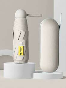 1 Stück kompakter Doppelnutzen-Regenschirm, tragbarer Mini-Sonnenschirm, UV-Schutz leichter Regenschirm