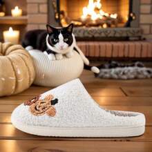 Cozy Plush Halloween Pumpkin Slippers, Non-Slip Fluffy Design - Linda combinación - Ver 11