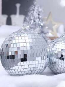 1pc Large Disco Ball Hanging Decoration, Mirrored Disco Lighting Ball For DJ, Club, Stage, Bar, Party, Wedding, Holiday - Stylish And Fun Silver Disco Sphere Decoration - 銀色 - 查看 2