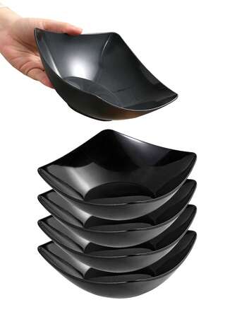 2/4/6/8/10 Piece Plastic Bowls Set ,Serving Bowls For Kitchen, Large White Bowls For Soup, Oatmeal, Pasta, Snacks, Microwave Dishwasher