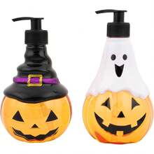 Simple Fun - Dispensador de Jabón Líquido para Manos con Aroma a Pastel de Calabaza y Manzana y Especia de Calabaza, Recargable Decorativo para Encimeras de Cocina y Lavabos de Baño - Calabaza brillante - Ver 9
