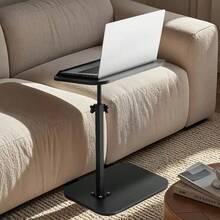 1pc Portable Adjustable Side Table/Laptop Table, 360° Rotation, Suitable For Home Office, Study, Sofa And Bedside Use, Stylish Design Workstation, Remote Worker, Mother'S Day, Christmas Gift - màu đen - Xem 3