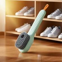 1pc-Soft Bristled Liquid Laundry Brush For Home Shoe Brushing, Shoe Board Brushing, Multifunctional Laundry Cleaning Without Damaging Shoes Artifact Brush, Multifunctional Washable Shoe And Clothing Brush, With Soft Bristles, Built-In Soap Dispenser And Strong Seal - Multicolor - View 9