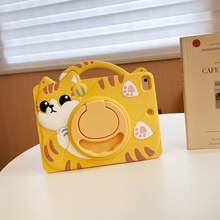 Ốp lưng hình mèo 3D dễ thương, sống động, tương thích với iPad & Galaxy Tab 10th/A16 11th/56789th/Mini/Air/Pro/A7/A8/A9/LITE, hình nhân vật hoạt hình mèo xinh xắn, ốp lưng silicon mềm có chân đế xoay kèm dây đeo, phù hợp cho cả nam và nữ. - Nhiều màu - Xem 16