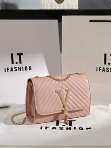 Bolso de mujer 2025 Nueva moda Bolso de hombro con bordado a rayas y decoración de borla en forma de V Bolso cruzado Disponible para dropshipping.