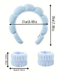 1/3 Pcs Spa Headband For Washing Face With Wristband Set, Microfiber Skincare Makeup Headbands For Women, Soft Elastic Head Wrap For Facial Care, Bubble Make Up Headbands, Perfect For Daily Skincare Routine, Spa Day At Home, Ideal For Teen Girls, Women, Yoga Enthusiasts, Great Gift For Valentine's Day, Christmas, Birthday