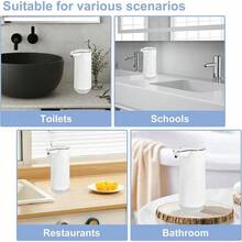 Despachador de Jabon Liquido sin Contacto, 350ml USB Recargable Automatico Dispensador Jabon Baño, Sensor IR Inteligente Dispensador de Shampoo con 4 Velocidades Ajustables, para Baño, Cocina (Espuma) - Espuma - Ver 11