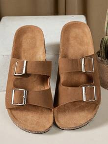 Plusstorlekar damsandaler med öppen tå och andningsförmåga, bekväma, halkfria och slitstarka sandaler, Birkenstocks sommarskor för kvinnor, justerbart dubbelspänne