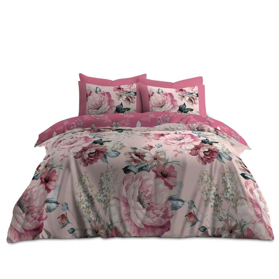 VELVETIO Goldie Printed Duvet Set Reversible Bedding Soft And Smooth Quilt Cover With Matching Pillowcase