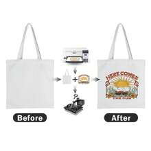1pcs Sublimation White Canvas Tote Bags 15.75x14.96 Inches - Reusable Grocery Bags For DIY, Painting, Heat Transfer| Durable, Shatterproof, Rectangular Shape, Grocery Bags Reusable