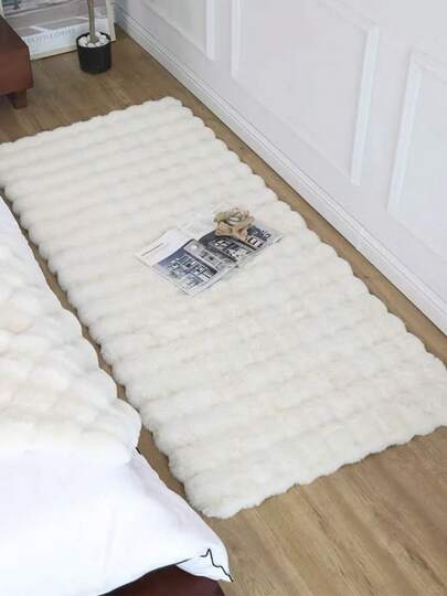 1 st vit fluffig mjuk bekväm enfärgad fluffig matta, plyschig mysig matta, minimalistisk elegant, lämplig som soffkudde, fåtölj, bekväm sängmatta i sovrummet, heminredningsmatta för vardagsrum och sovrum, bästa vinterheminredningsmatta, lämplig för vardagsrum, sovrum, sängkant, soffa, garderobsköksmatta