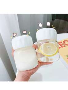 2个迷你便携式玻璃奶瓶，【迷你便携式】外卖玻璃咖啡杯水瓶带盖，牛奶杯，耐热茶杯，家用厨房日用密封旅行杯，可用洗碗机清洗，适用于牛奶、咖啡、花茶等。 - 彩色 - 查看 1
