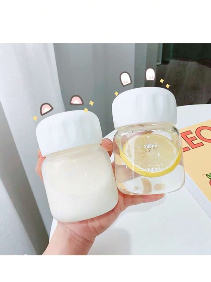 2个迷你便携式玻璃奶瓶，【迷你便携式】外卖玻璃咖啡杯水瓶带盖，牛奶杯，耐热茶杯，家用厨房日用密封旅行杯，可用洗碗机清洗，适用于牛奶、咖啡、花茶等。 - 彩色 - 查看 1