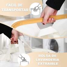 175L Cesta para Ropa Plegable con 3 Compartimentos, ultifunción Cestos para Lavandería Organizadores de Ropa Sucia Clasificador de Cestas con Asas, para Dormitorio, Cuarto de Baño(Negro) - blanco - Ver 1