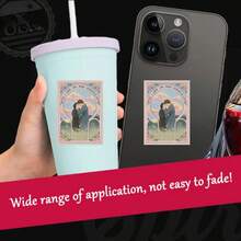 “我爱你”《傲慢与偏见》贴纸 - 防水乙烯基材质，防刮耐用，适用于笔记本电脑、头盔、酷炫摩托车、工具箱、吉他、踏板车、汽车贴纸、笔记本电脑装饰，色彩鲜艳，哑光表面，吉他贴纸，动漫主题，高品质乙烯基材质，贴纸，骑行配件 - 彩色 - 查看 5