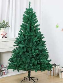 1 pieza, Árbol de Navidad artificial de abeto canadiense con Body completo con soporte de plástico, decoración de escena, decoración de habitación, decoración del hogar, decoración de fiesta navideña, decoraciones navideñas. Los accesorios y colores de la bolsa decorativa se seleccionan al azar.