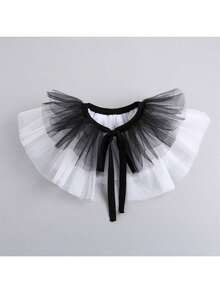 1pc Women's Exaggerated Clown Ruffled Multi-Layer Mesh False Collar - Multicolor - View 4