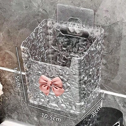 波浪纹壁挂式储物盒，无需钻孔，浴室梳妆台收纳架，马桶架