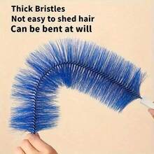 1 Pc Long Flexible Bristles Fan Cleaning Brush - Multifunctional Dust Brush For ACs, Blinds, Window Grooves - Durable Plastic Manual Household Cleaning Tool - Multicolor - View 3