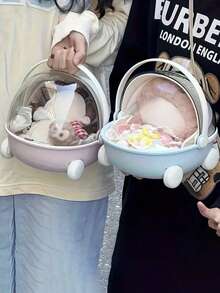 1个兼容便携式圆形摇篮的收纳盒，高品质设计，是收藏娃娃、人偶、旅行和居家收纳的理想之选 | 小巧设计，带安全扣，两种颜色可选，配有便携收纳盒，非常适合展示和收藏可爱的小摆件，也是礼品包装用品，可用于装饰您的礼物，例如生日礼物、节日礼物和圣诞礼物。 - 彩色 - 查看 4