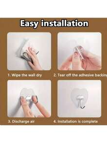 20/10/1 قطعة خطاف لاصق شفاف، رف تخزين متعدد الوظائف للتعليق، للمنزل والغرفة والحائط والباب والخزانة