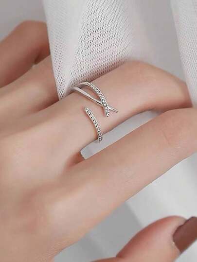 1 pezzo Anello a croce in stile minimalista e di nicchia, personalizzato, con zirconia