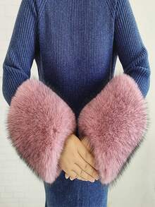 1. Faux Fur Collar & Cuff Set, Warm Faux Fur Scarf, Fluffy Oversized Furry Shawl Wrap For Women In Winter, Suitable For Dresses, Christmas Decoration - Multicolor - View 63