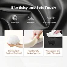 | Recliner Chair | No Massage Function | Leather Black | With Lumbar Support, Adjustable Push Back, Wide Armrests, Footrest & Padded Seat | Easy Assembly | For Living Room, Home Theatre - 黑色 - 查看 3