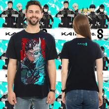 Playera Unisex con Estampado de anime Kaiju8 Kafka | Diseño Urbano y Comodo | Streetwear, Festivales y Uso Diario | Algodón Peinado y Corte Holgado  | Ideal para Outfits Casuales, Fiestas o Regalos | Hombre y mujer - Negro - Ver 3