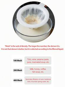 1 cái/2 cái Lưới lọc đa năng, Lọc sữa đậu nành, Lọc nước ép, Lọc thực phẩm, Chuẩn bị bữa ăn, Phụ kiện nhà bếp, Dụng cụ nhà hàng - trắng - Xem 5