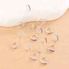 1 buc Set de cleme simple pentru ureche cu strasuri, bijuterii versatile de vară pentru femei, cadou pentru iubită