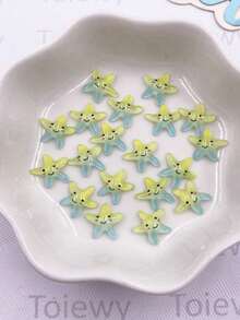 50 chiếc nhựa mini nhiều màu sắc dễ thương sao biển nghệ thuật đính đá phẳng mặt sau ngôi sao đính đá trang sức phụ kiện sổ lưu niệm tự làm đồ thủ công đám cưới giáng sinh - Trộn ngẫu nhiên - Xem 6